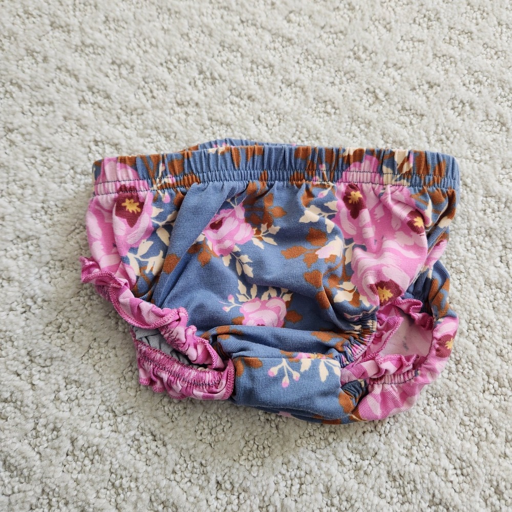 Matilda‎ Jane Baby Girls Blue Pink Floral Ruffle Diaper Cover Bloomer 6-12M